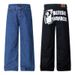 Men's Distressed Character Print Jeans Casual Loose Fit Straight Leg High Street Style For Men And Women_mkmklike.com