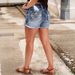 Women's Clothing Summer New Style Back Pocket Exquisite Embroidery Design Washed Denim Shorts_mkmklike.com