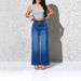 Custom Made Women's Wide Leg Pants Loose Stretch Denim Straight Leg Slimming Butt Lifting European American Style Ready to Ship_mkmklike.com