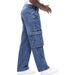Men's Elastic Fashion Multi-Pocket Loose Straight Jeans American Style Spring Autumn New_mkmklike.com
