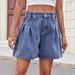 Women's Clothing Washed Elastic Waist Loose Denim Shorts Three Quarter Pants_mkmklike.com