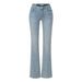 Hot Girl Waist To Hip Ratio Denim Flared Pants, New Autumn Style, Slimming, High Elasticity, Leg Lengthening Flared Pants_mkmklike.com