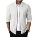 2026 Cross-Border New Autumn Cardigan Zipper Coat Casual Men's Long Sleeve Turn-Down Collar Waffle Jacket_mkmklike.com