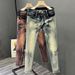 Men's Clothing High End Personality Tie Dye Jeans Men's Fashion Brand Spring And Autumn New Elastic Slim Fit Casual Trousers Trend_mkmklike.com