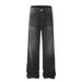 Washed Black Straight-Leg Jeans For Men American Trendy Brand Ins Simple Style Versatile Loose Vintage Wide-Leg Pants_mkmklike.com