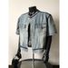 Men's & Women's Denim Shirt Jacket With Shoulder Pads – Vintage Raw Hem, Workwear Casual Short Sleeve Shirt For Summer_mkmklike.com