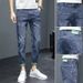 Summer Fashion Brand Casual Jeans Spring And Autumn Feet New Slim Fit Thin Nine Point Elastic Pants For Men_mkmklike.com