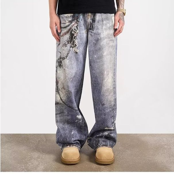 Men's Streetwear Slim Fit Embroidered Jeans – Ripped & Patched Denim Pants, High-Fashion Skinny Fit (S-3XL)_mkmklike.com