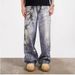 Men's Streetwear Slim Fit Embroidered Jeans – Ripped & Patched Denim Pants, High-Fashion Skinny Fit (S-3XL)_mkmklike.com