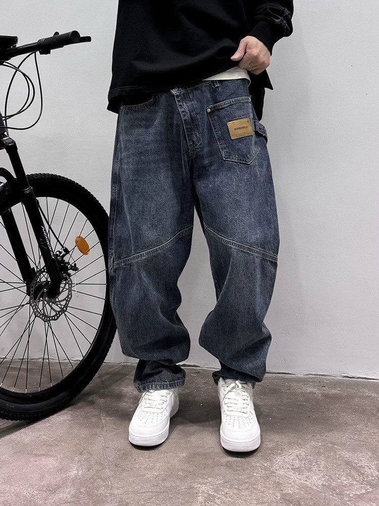Title Men's Relaxed Fit Tapered Jeans – Vintage Washed Stretch Denim Pants For Thick Thighs (Sizes 28-36) Streetwear Style_mkmklike.com