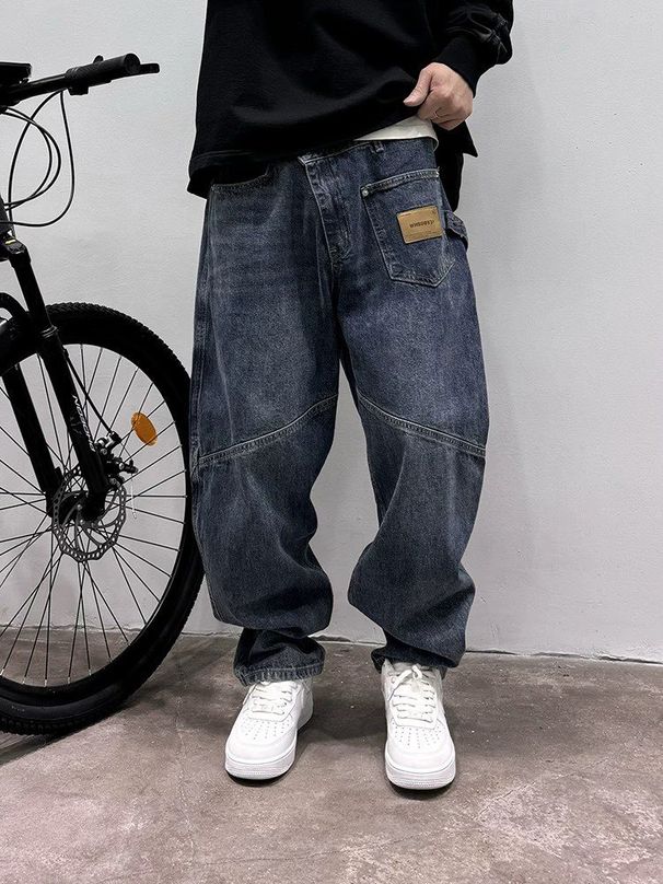 Title Men's Relaxed Fit Tapered Jeans – Vintage Washed Stretch Denim Pants For Thick Thighs (Sizes 28-36) Streetwear Style_mkmklike.com