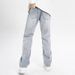 High Street Trendy Brand, Personalized Hip-Hop, Distressed, Washed, Cut Hole Jeans, Patched Straight Leg Casual Pants_mkmklike.com