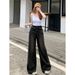 Vintage Washed Women's Jeans - Relaxed Fit High Waist Straight Leg Denim Pants For Casual Streetwear_mkmklike.com