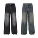 Men's American Retro Multi Pocket Cargo Jeans Cleanfit Trendy Straight Leg Casual Pants Wear_mkmklike.com