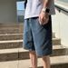Summer Loose Shorts Men's Straight Denim Five-point Pants Korean Version Trend Hong Kong Style Denim Medium Pants Casual Versatile Pants_mkmklike.com