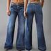 Women's Straight Leg Relaxed Fit Stretch Denim Jeans - Classic Blue & Black - Mid Rise Comfort For Casual & Streetwear_mkmklike.com