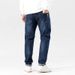 Large Size Men's Spring And Autumn New Simple Jeans Men's Versatile Elastic Business Jeans Men's Fat And Enlarged Pants_mkmklike.com
