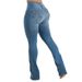 2025 Cross border elastic high waist long jeans for women Spring European and American style slim fit skinny pants for women_mkmklike.com