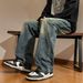 Nordmann European And American Style Vintage Washed Retro Patchwork Jeans For Men, Ins Trendy Brand, Slim Fit, High Street Niche_mkmklike.com