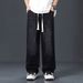 Men's Retro Washed Wide Leg Jeans Splatter Paint Casual Trousers High Street Plus Size Trendy Autumn Wear_mkmklike.com