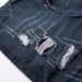 Men's Clothing Non Elastic Denim Shorts Summer Loose Straight New Style Old Denim Five Point Hole Pants_mkmklike.com
