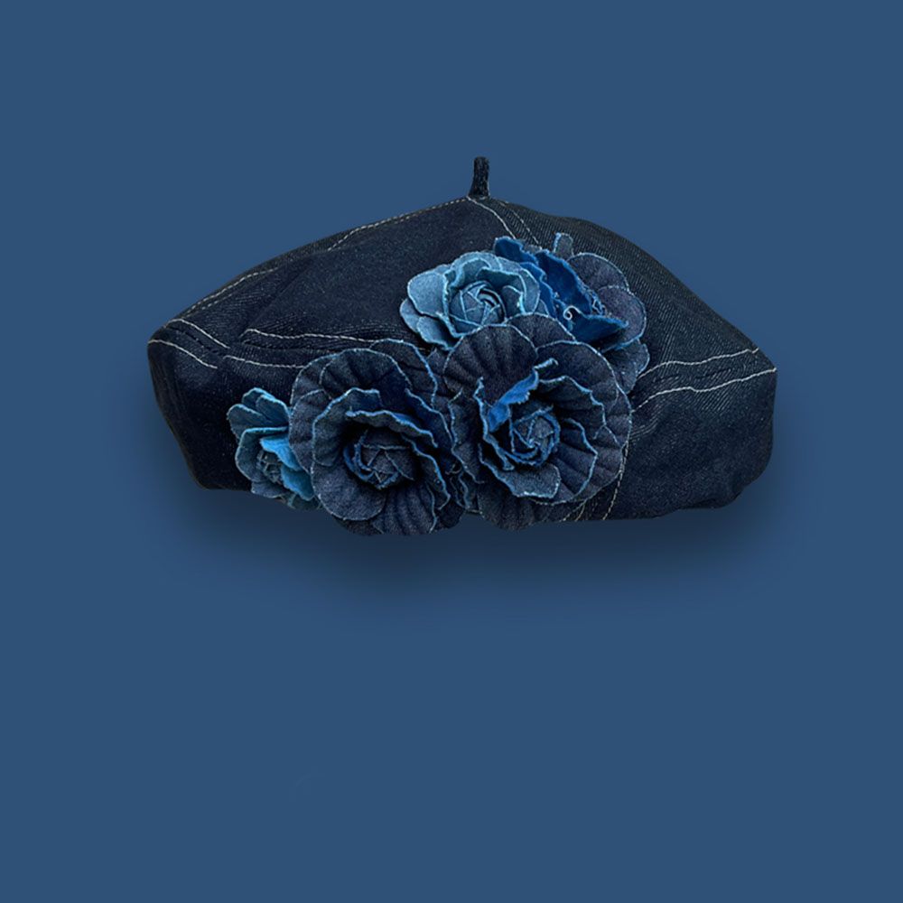 Hot Sale 2024 Caps ladies Denim fabric man hat women winter hats Vintage simulation flower summer cap woman Beret_mkmklike.com