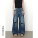 Men's Clothing High Street Ripped Jeans For Men High Loose Straight Wide Leg Trousers_mkmklike.com