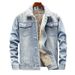 Men's Winter Thickened Fleece Lined Denim Jacket Casual Loose Fit Warm Workwear Jacket Korean Style Trendy All Size_mkmklike.com