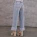 Women's Relaxed Fit Mid-Rise Straight Leg Washed Denim Jeans For Casual Streetwear (Light Blue, Dark Blue) - S/M/L/XL_mkmklike.com
