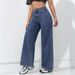 Women's Clothing High Waist Wide Leg Jeans - Stretchy Comfort, Classic Denim, Flowy & Trendy For Casual & Streetwear (Dark Blue, Light Blue, Black)_mkmklike.com