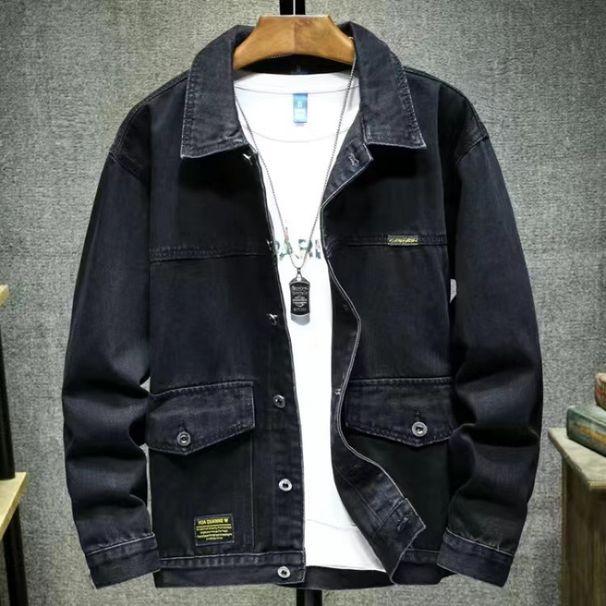 Cowboy Spring Autumn New Korean Version Trendy Loose And Versatile Casual Denim Work Jacket Men's Clothing_mkmklike.com