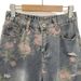 Rose Embroidered Distressed Denim Shorts – Vintage Washed Streetwear Short Pants (Summer Unisex, Anti-Fit Wide Leg, American High Fashion Aesthetic)_mkmklike.com