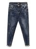 Men's Slim Fit Distressed Jeans Washed Dark Blue Cropped Trousers Trendy Versatile New Spring Autumn Style_mkmklike.com