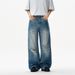 XXBRO Men's Distressed High-Street Jeans – Vintage Washed Straight-Leg Denim Pants With Artisan Rips & Fraying (S-2XL, 95% Cotton, Summer Blue)_mkmklike.com