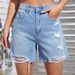Women's High-Waisted Straight Leg Denim Cargo Shorts Loose Fit Jeans Factory Direct Supply Dropshipping Available_mkmklike.com