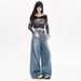 American High Street Design Splash Paint Graffiti Wide-Leg Jeans For Women, Autumn Vintage Distressed Post-Apocalyptic_mkmklike.com