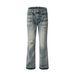Men's Clothing High Street Distressed Loose Casual Distressed Bleached Ripped Cat Whisker Casual Pants Jeans Bell Bottoms_mkmklike.com