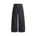 Deconstructed Black Raw Denim Jeans – Unisex Wide-Leg Streetwear Pants With Patchwork & Oversized Fit (90s Grunge Revival Aesthetic)_mkmklike.com