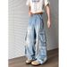 Men's Clothing High Street Fashion Brand Retro Washed Niche Loose Wide Leg Work Pants_mkmklike.com