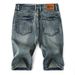 Men's Vintage Patchwork Denim Shorts - Summer Lightweight 5-Pocket Casual Cargo Design With Cat Whisker Wash, Mid-Thigh Length_mkmklike.com