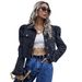 Women’s Clothing Fashion lapel denim casual short jacket autumn and winter_mkmklike.com