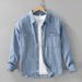 Retro Denim Long Sleeved Shirt Jacket Casual Versatile Artistic Loose Top Men's Clothing_mkmklike.com