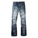 Men's Clothing Vintage Washed Denim Pants With Retro Bell Bottoms, Stretch Comfort & Streetwear Style For Tall Guys (Black/Indigo/Light Blue, XS-4XL)_mkmklike.com