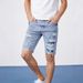Men's Stretch Ripped Jeans New Style Five Point Pants Trendy Versatile Shorts_mkmklike.com