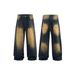 Vintage Distressed Chain Jeans For Men - Straight Leg Denim Pants With Streetwear Style Premium Cotton Fabric_mkmklike.com