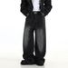 Wide-leg Seven-point Jeans Men's Retro Casual Five-point Trend Ins Loose And Versatile Straight Trousers_mkmklike.com