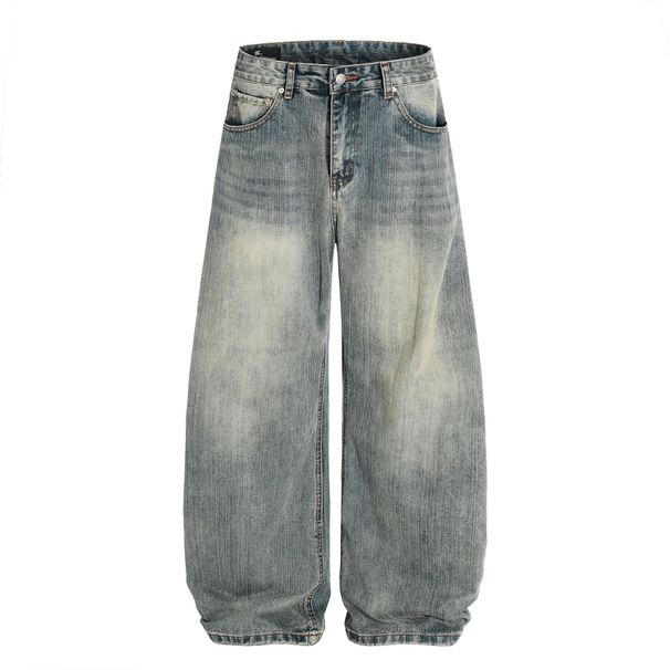 Men's Clothing New High Street Machete Pants Retro Washed Jeans Men And Women Vibe Wide Leg Pants_mkmklike.com