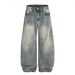 Men's Clothing New High Street Machete Pants Retro Washed Jeans Men And Women Vibe Wide Leg Pants_mkmklike.com