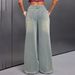 Vintage High Waist Button Fly Jeans For Women - Relaxed Straight Leg Wide Leg Distressed Denim Pants_mkmklike.com