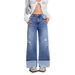 Women's Elegant Straight Leg Jeans Retro Fashion Street Style Solid Color New Style_mkmklike.com